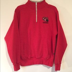 Pennant Bowling Pin Pink 1/4 Zip Pull Over Sweater